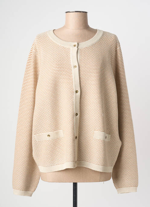 Gilet manches longues stretch beige JENSEN femme