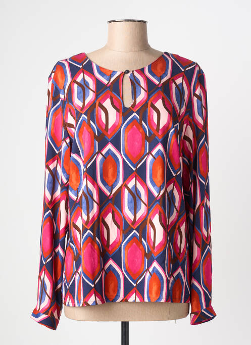 Blouse tissage popeline manches longues rose GEVANA femme
