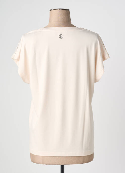 T-shirt col v manches courtes beige CONCEPT K femme