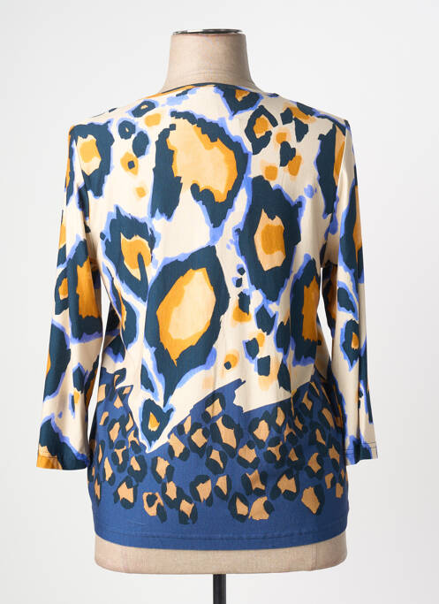 Blouse tissage popeline manches 3/4 bleu GRIFFON femme