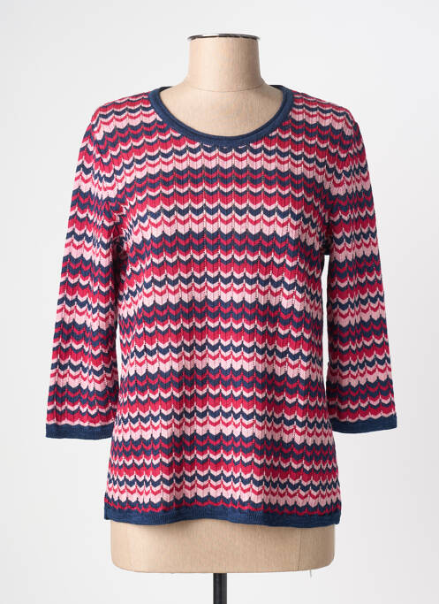 Pull coupe cintrée manches 3/4 bleu ELEANE femme