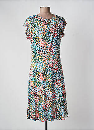 Robe mi-longue manches courtes manches courtes vert TELMAIL femme