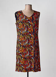 Robe mi-longue imprimé fantaisie sans manche bleu GEVANA femme