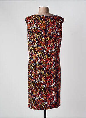 Robe mi-longue imprimé fantaisie sans manche bleu GEVANA femme