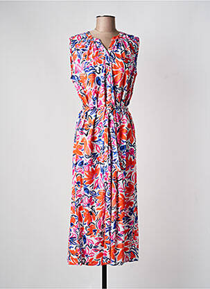 Robe longue imprimé fleurs sans manche rose JENSEN femme