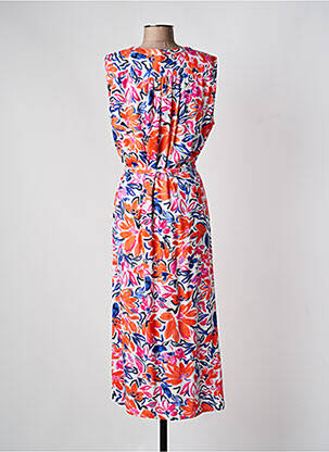 Robe longue imprimé fleurs sans manche rose JENSEN femme