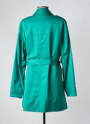 Trench tissage popeline sans capuche vert REVER MILE femme