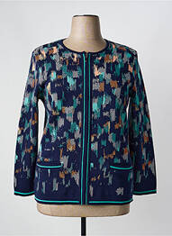 Gilet manches longues stretch bleu ELEANE femme
