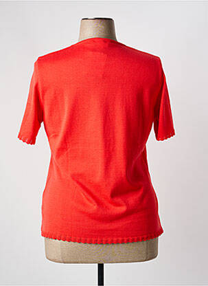 Pull coupe cintrée manches courtes rouge ELEANE femme