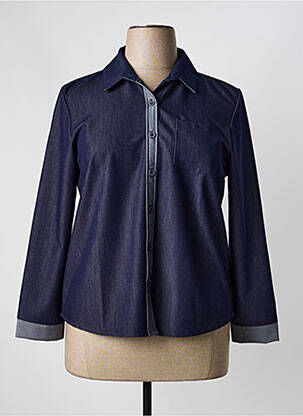 Chemisier coupe cintrée manches longues bleu ELEANE femme