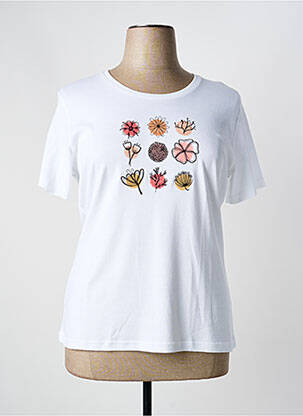 T-shirt sérigraphie manches courtes blanc GEVANA femme