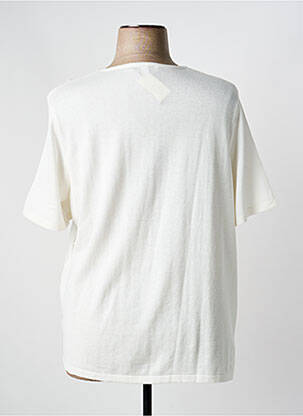 Pull coupe cintrée manches courtes blanc ELEANE femme