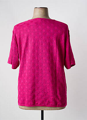 Top tissage jersey manches courtes rose ELEANE femme
