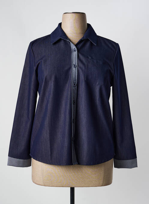 Chemisier coupe cintrée manches longues bleu ELEANE femme