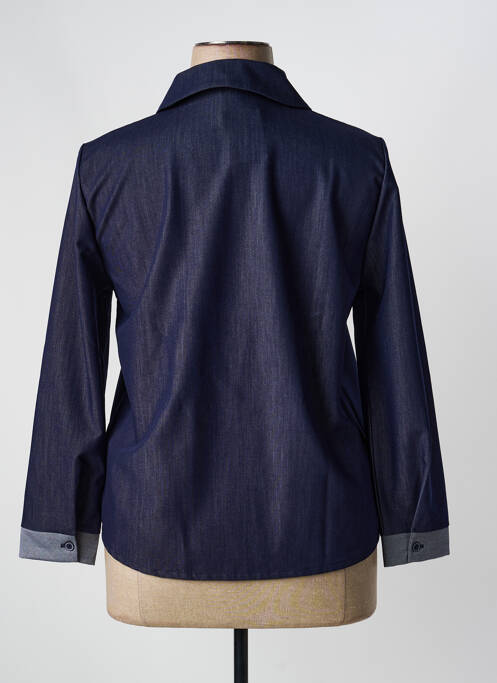 Chemisier coupe cintrée manches longues bleu ELEANE femme