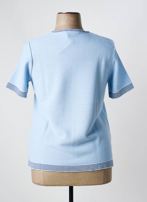 Pull coupe cintrée manches courtes bleu ELEANE femme