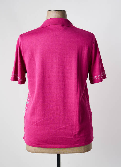 Pull coupe cintrée manches courtes rose ELEANE femme