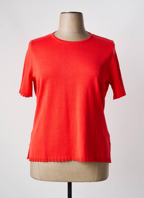 Pull coupe cintrée manches courtes rouge ELEANE femme