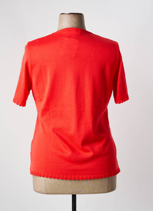 Pull coupe cintrée manches courtes rouge ELEANE femme