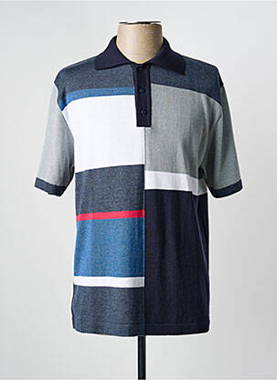 Pull stretch manches courtes bleu RHODAMEL homme