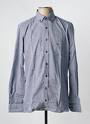 Chemise manches longues imprimé carreaux bleu JUPITER homme