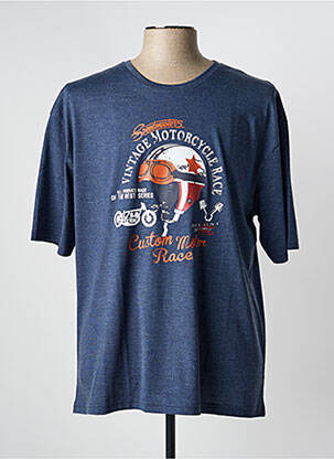 T-shirt tissage chiné manches courtes bleu EASYLINE homme