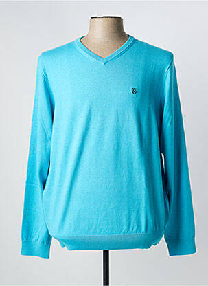 Pull col v manches longues bleu CAMBRIDGE homme