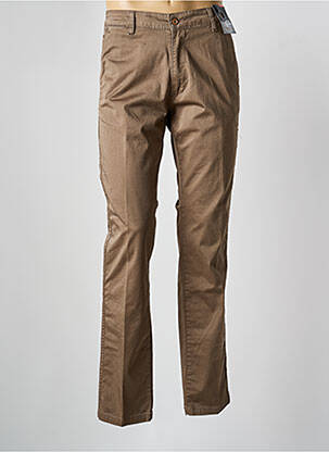 Pantalon chino stretch taille normale marron KITISO homme