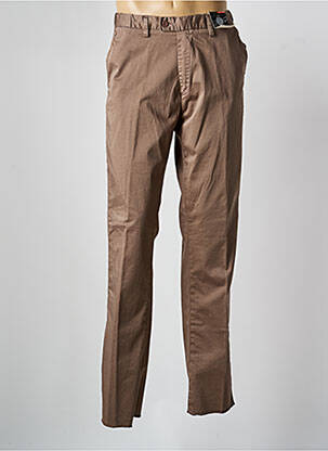 Pantalon chino tissage popeline taille normale marron KITISO homme