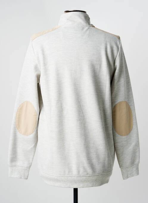 Sweat-shirt col camionneur manches longues beige CAMBRIDGE homme