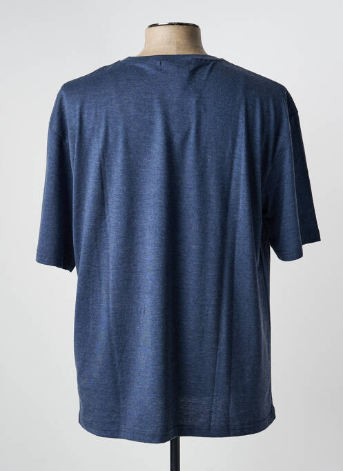 T-shirt tissage chiné manches courtes bleu EASYLINE homme