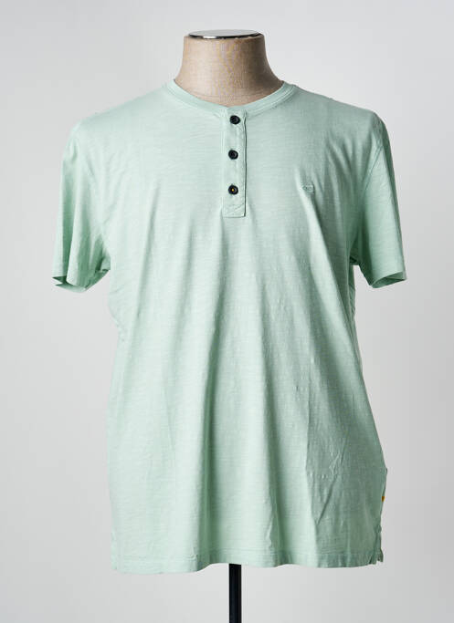 T-shirt col tunisien manches courtes vert CAMEL ACTIVE homme