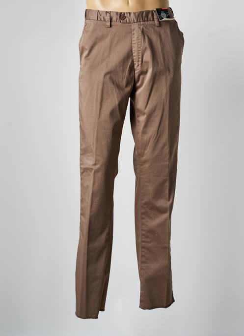 Pantalon chino tissage popeline taille normale marron KITISO homme