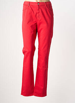 Jeans coupe droite stretch taille normale rouge KANOPE femme