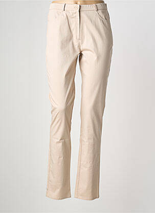 Pantalon slim taille élastique taille normale beige GEVANA femme