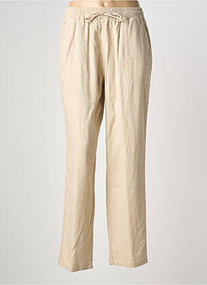 Pantalon droit tissage crêpe taille normale beige JENSEN femme