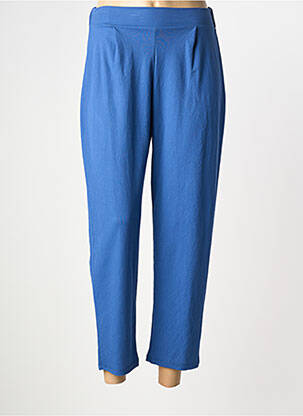 Pantalon 7/8 taille haute taille haute bleu WNT COLLECTION femme