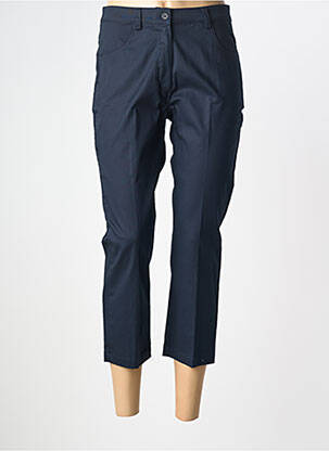 Pantalon 7/8 tissage popeline taille normale bleu QUATRE VINGT JOURS femme