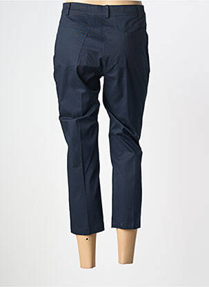 Pantalon 7/8 tissage popeline taille normale bleu QUATRE VINGT JOURS femme
