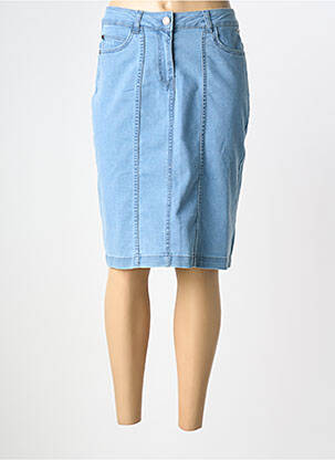 Jupe mi-longue coupe droite bleu AGATHE & LOUISE femme
