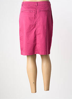 Jupe mi-longue coupe droite rose GEVANA femme