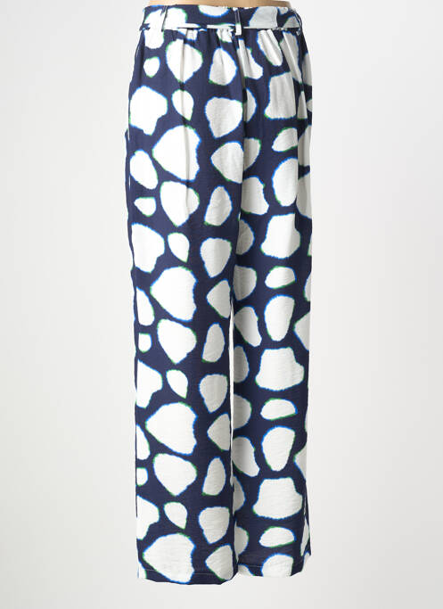 Pantalon droit tissage crêpe taille normale bleu SCORZZO femme