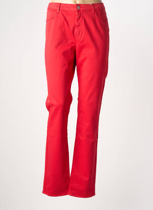 Jeans coupe droite stretch taille normale rouge KANOPE femme
