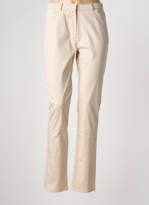 Pantalon slim taille élastique taille normale beige GEVANA femme