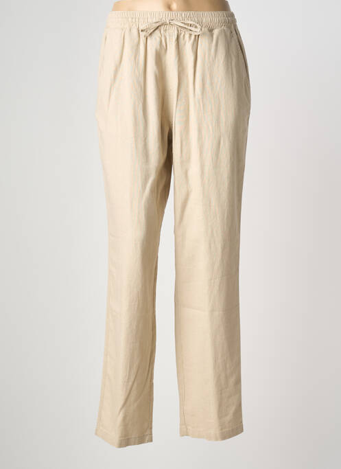 Pantalon droit tissage crêpe taille normale beige JENSEN femme