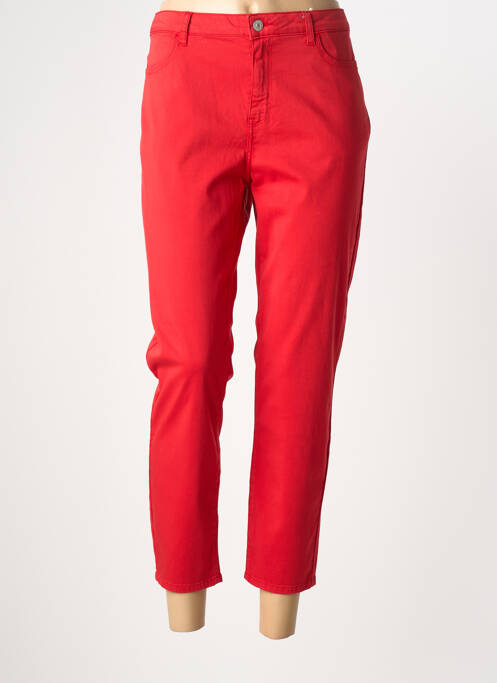 Pantalon 7/8 stretch taille normale rouge KANOPE femme