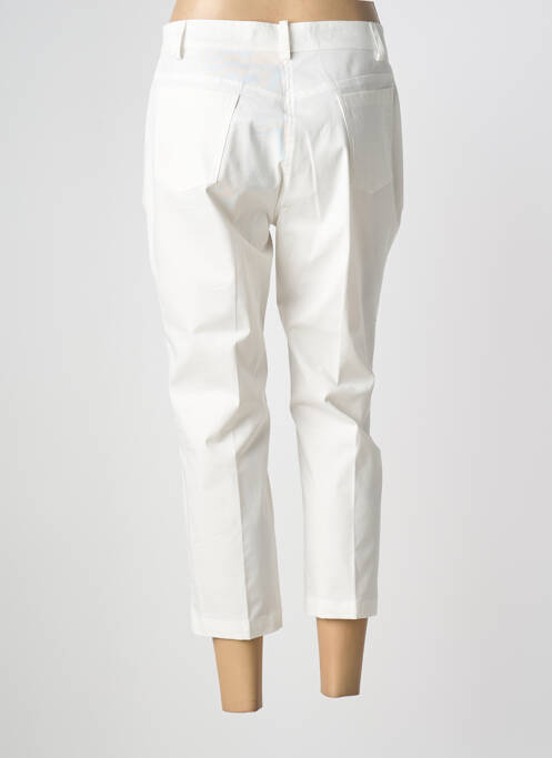 Pantalon 7/8 tissage popeline taille normale blanc QUATRE VINGT JOURS femme