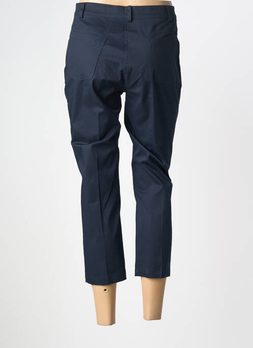 Pantalon 7/8 tissage popeline taille normale bleu QUATRE VINGT JOURS femme