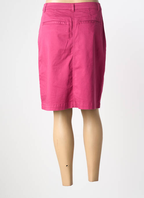 Jupe mi-longue coupe droite rose GEVANA femme