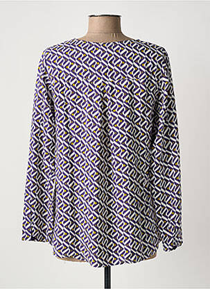 Blouse tissage popeline manches longues violet AGATHE & LOUISE femme
